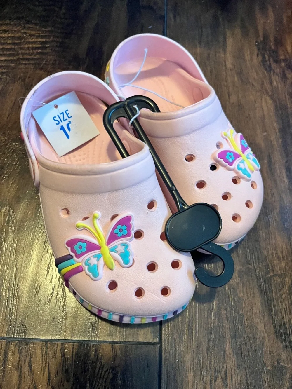 Toddler Girls’ Light Pink Multi Butterfly Applique Casual Clogs Sz-10 NWOT